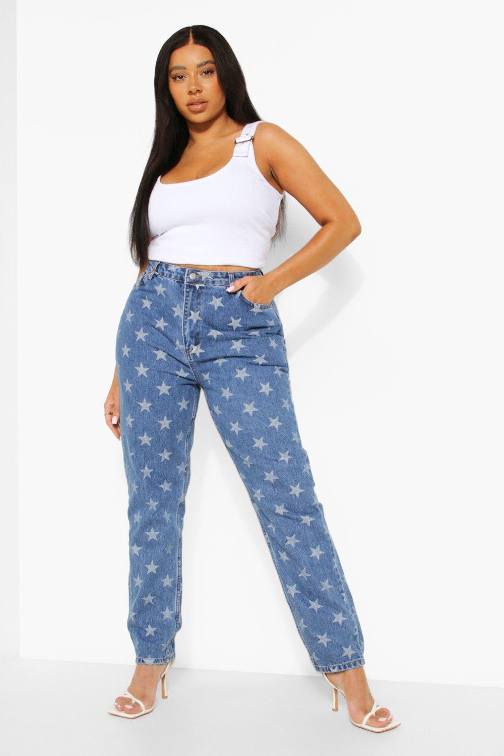 Star store print jeans